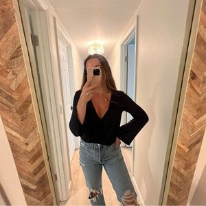 ✖️SOLD✖️ Blue Life Wrap Top